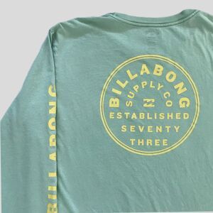 Billabong Wave Washed Blue Long Sleeve Cotton Logo T Shirt Mens XL